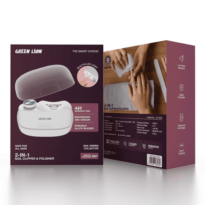 ناخن‌گیر شارژی گرین لاین مدلGreen Lion Rechargeable Nail Clipper ( GN2N1NCLPWH) کدig